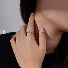 Radiance by Absolute™ .29ctw Stellar Trio Bypass Stack Ring