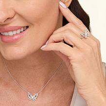 Radiance by Absolute™ 2ctw Butterfly Ring and Necklace 2-piece Set