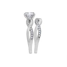 Radiance by Absolute™ 3.12ctw Twist-Shank Solitaire Ring 2-piece Set