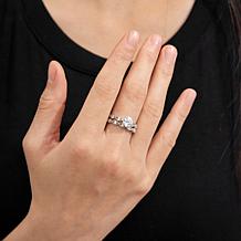 Radiance by Absolute™ 3.72ctw Wavy-Shank Solitaire Ring 2-piece Set