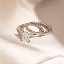 Radiance by Absolute™ 3.7ctw Solitaire Pavé Bridal Ring 2-piece Set