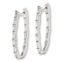 Radiance by Absolute™ 3.84ctw Baguette Oval Hoop Earrings