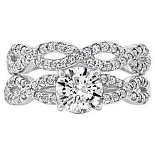 Radiance by Absolute™ 3.95ctw Twist-Shank Solitaire Ring 2-piece Set