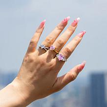 Radiance by Absolute™ 3.97ctw Round & Heart Split-Shank Solitaire Ring