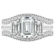 Radiance by Absolute™ 6.10ctw 3-Stone Emerald-Cut Engagement Ring Set
