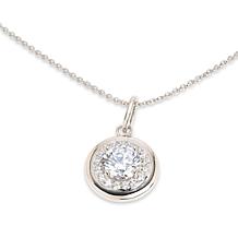 Radiance by Absolute™ 7.07ctw Framed Halo Circle Pendant with Chain