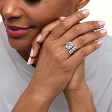 Radiance by Absolute™ 8.50ctw 3-Stone Modern Cuff Stack Ring