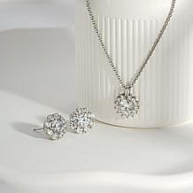 Radiance by Absolute™ 8.59ctw Round Halo Necklace and Earrings Set