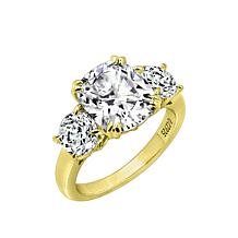 Radiance by Absolute™ 9.34ctw Emerald-Cut and Round 3-Stone Ring