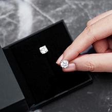 Radiance by Absolute™ Asscher Cut and Round Solitaire Stud Earrings