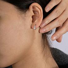 Radiance by Absolute™ Asscher Cut and Round Stud-Style Hoop Earrings