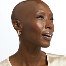 Radiance by Absolute™ Asscher Inside-Outside Semi Bezel Hoop Earrings