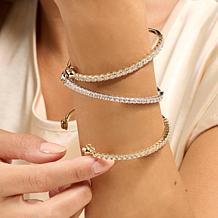 Radiance by Absolute™ Asscher Magnetic Clasp Tennis Bangle Bracelet
