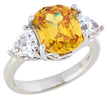 Radiance by Absolute™ Cushion-Cut Triangular Sides Three-Stone Ring ...