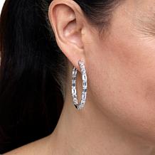 Radiance by Absolute™ Emerald Cut 1-1/2" Inside-Outside Hoop Earrings