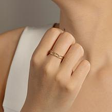 Radiance by Absolute™ Gold-Plate Open Linear Baguette Ring