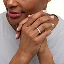 Radiance by Absolute™ Goldtone 1/2 and 1/2 Comfort Band Eternity Ring