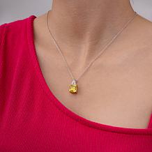 Radiance by Absolute™ Green Asscher Cut and Square Pendant Necklace