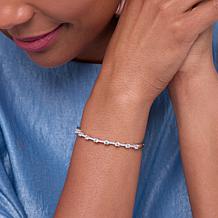Radiance by Absolute™ Pavé and Prong Round Hinged Bangle Bracelet