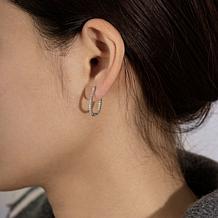 Radiance by Absolute™ Platinum-Plated 0.77ctw Oval Hoop Earrings