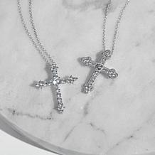 Radiance by Absolute™ Platinum-Plated 3.17ctw Cross Pendant Necklace