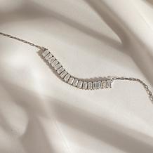 Radiance by Absolute™ Platinum-Plated Emerald Cut Curved Necklace
