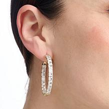 Radiance by Absolute™ Princess Cut 1-1/2" Inside-Outside Hoop Earrings