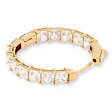 Radiance by Absolute™ Princess Cut 1" Inside-Outside Hoop Earrings