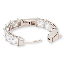 Radiance by Absolute™ Princess Cut 3/4" Inside-Outside Hoop Earrings