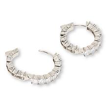 Radiance by Absolute™ Princess-Cut Inside/Outside Hoop Earrings