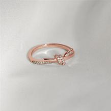 Radiance by Absolute™ Rose Gold-Plated 0.23ctw Pavé Love Knot Ring
