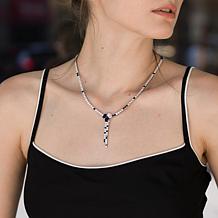 Radiance by Absolute™ Sapphire-Color and Clear Linear Drop Necklace