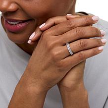 Radiance by Absolute™ Silver 1/2 and 1/2 Comfort Band Eternity Ring