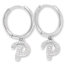 Radiance by Absolute™ Simulated Diamond Initial Huggie Hoop Earrings
