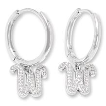 Radiance by Absolute™ Simulated Diamond Initial Huggie Hoop Earrings