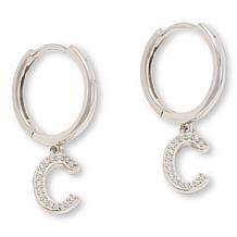Radiance by Absolute™ Simulated Diamond Initial Huggie Hoop Earrings