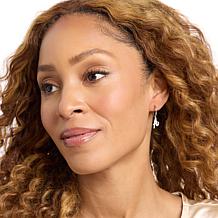 Radiance by Absolute™ Simulated Diamond Initial Huggie Hoop Earrings