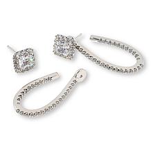 Radiance by Absolute™ Square Halo Convertible Stud Hoop Earrings