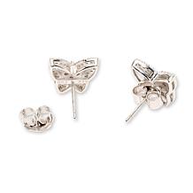 Radiance by Absolute™ Sterling Silver Butterfly Pavé Stud Earrings