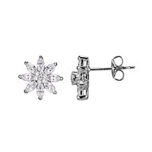 Radiance by Absolute™ Sterling Silver Floral Stud Earrings