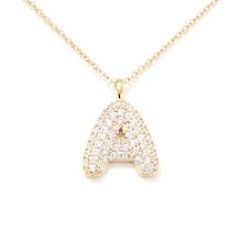 Radiance by Absolute™ Sterling Silver Puffy Initial Pendant with Chain