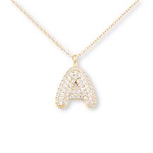 Radiance by Absolute™ Sterling Silver Puffy Initial Pendant with Chain