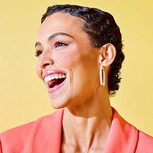 Radiance by Absolute™ Trilliant 1-1/2" Inside-Outside Hoop Earrings