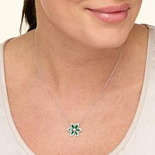 Radiance by Absolute™18"  Platinum-Plated Flower Drop Pendant Necklace