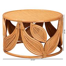 Raflesia Round Rattan Coffee Table, 29.5" W x 18.1" H
