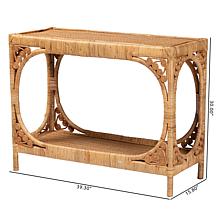 Ramona Bohemian Rattan Console Table 39.3" W x 15.8" D x 30" H