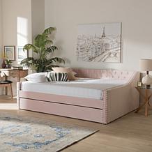 Raphael Velvet Fabric Upholstered Full Size Daybed with Trundle