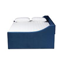 Raphael Velvet Fabric Upholstered Queen Size Daybed with Trundle