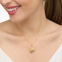 Rarities 1/5ctw Champagne Diamond Inspirational Medallion Necklace