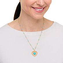 Rarities 1/6cttw Diamond-Accented Gemstone Heart Necklace